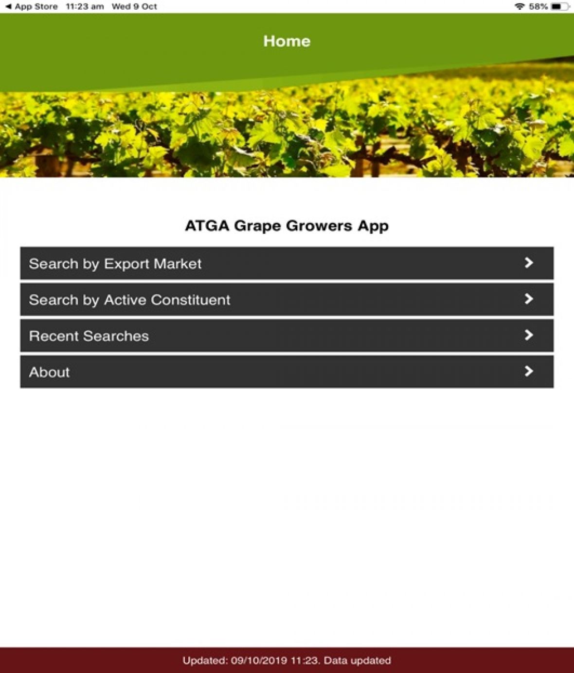 Photo of ATGA Grape grower App for mobile phone